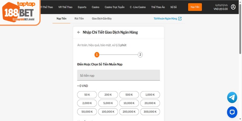 Nạp tiền 188BET thông qua ngân hàng được người chơi lựa chọn nhiều 